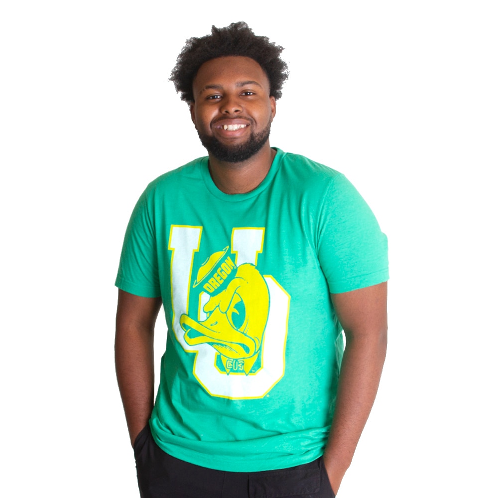 Interlocking UO, Green, Crew Neck, Men, Unisex, Homefield, Duck Head, Outline Print, T-Shirt, 750998